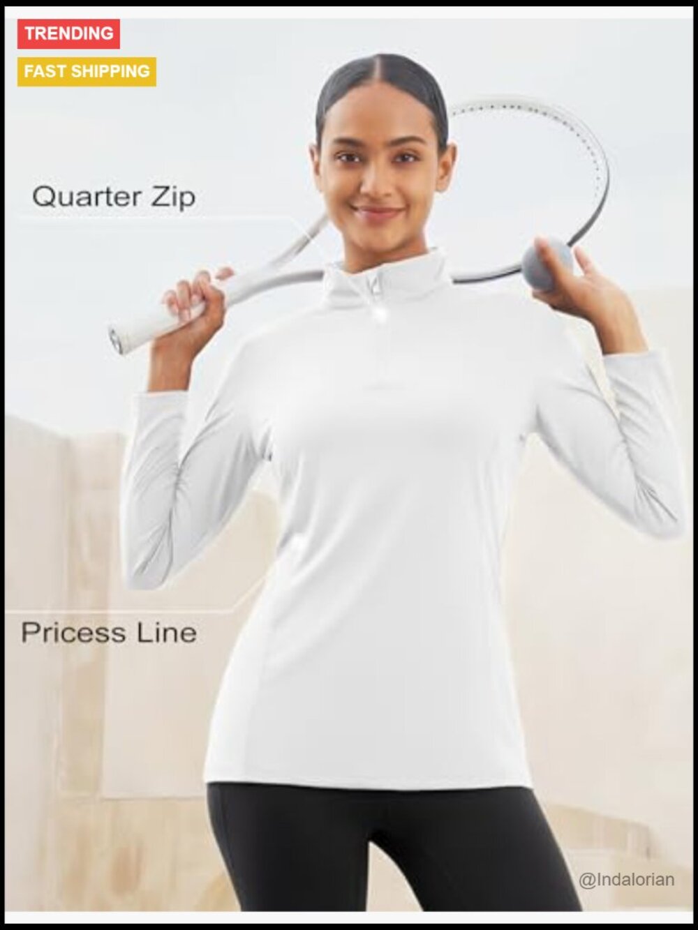 Women's Long Sleeve 1/4 Zip UPF50+ Sun Protection Quick Dry Rash Guard Tee - Picture 5 of 7